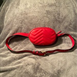 Red waist purse